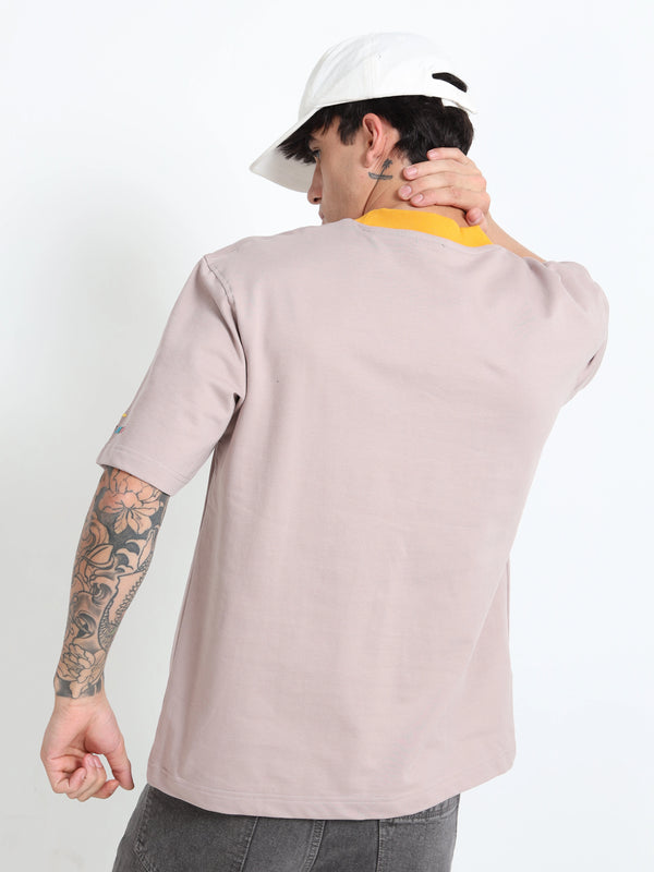 CONTRAST RIB CREW NEK T-SHIRT
