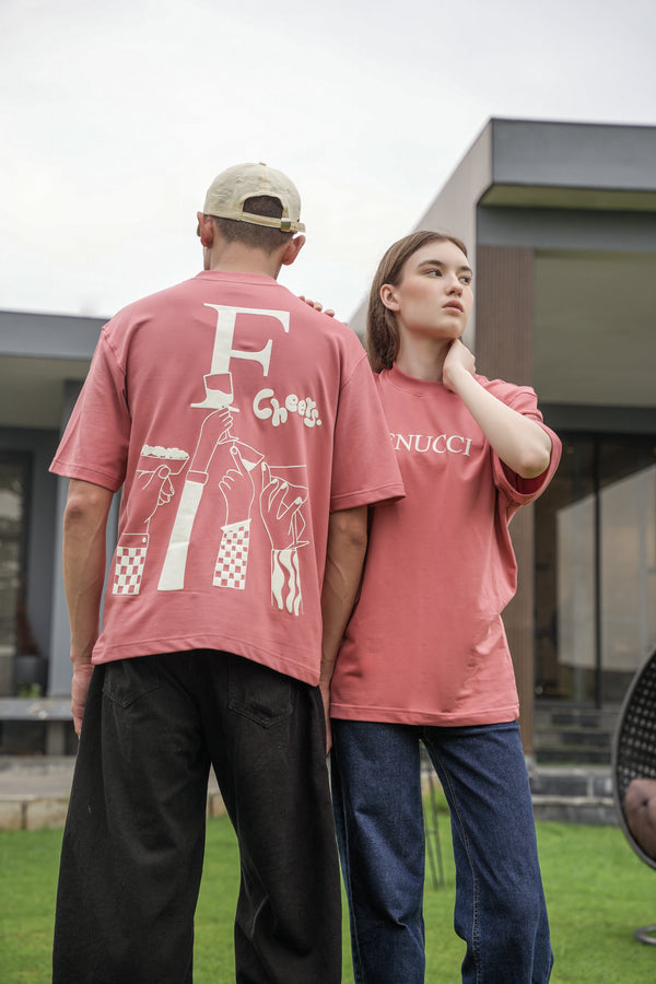 Garden Toast Oversized Tee – Rosewood Blush