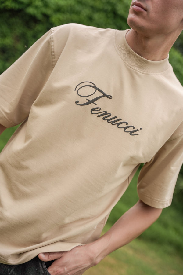 Jazz Age Ride Oversized Tee – Dune Brass