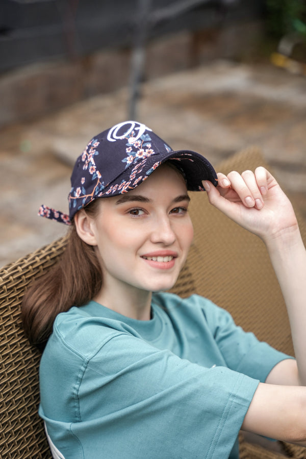 Sakura Bloom Satin Cap – Midnight Petal